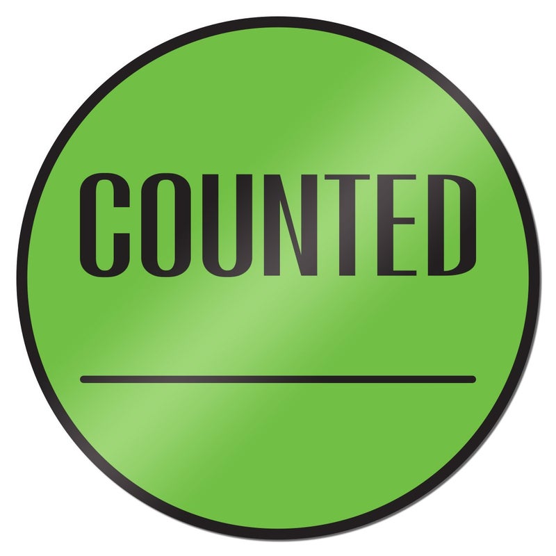 OfficeSmartLabels Write-On Counted Labels (300 Labels Per Roll, 1 Roll - 2 inch, Circle Dot, Green) Inventory Control Stickers for Counting OR Warehouse Organization - Image 1